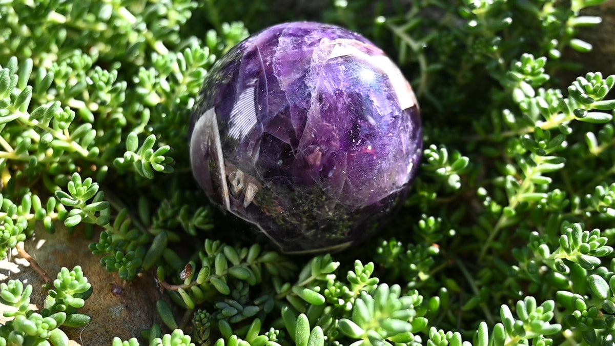 Chevron Amethyst Sphere