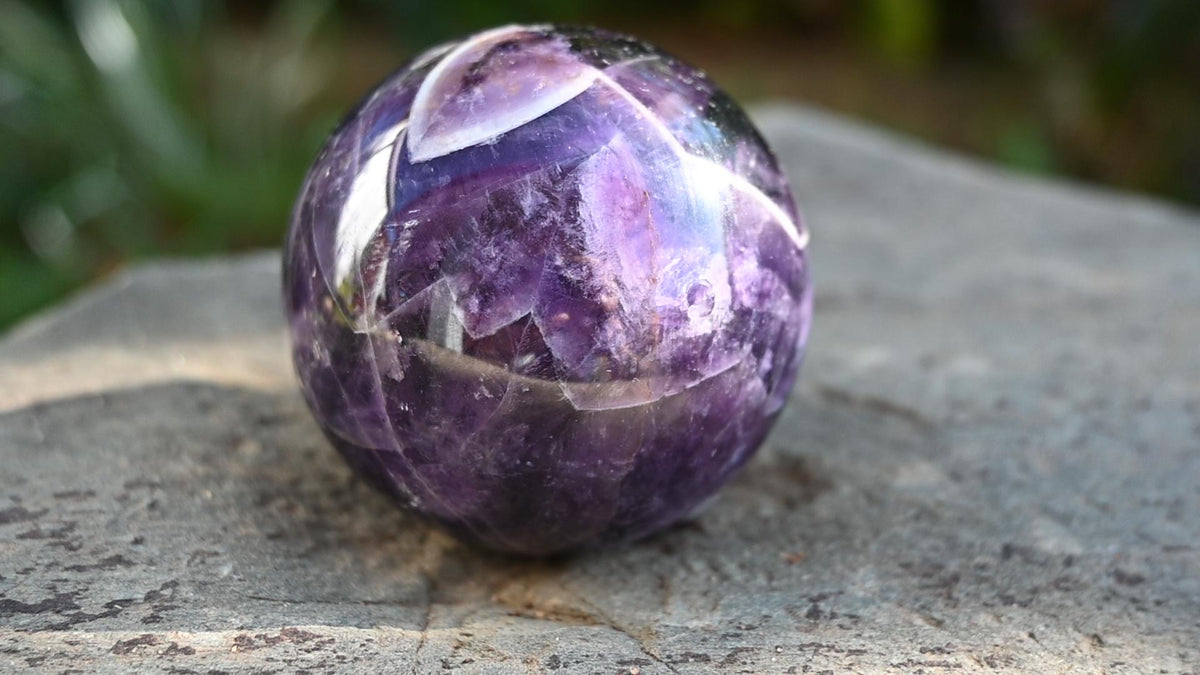 Chevron Amethyst Sphere