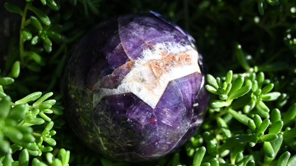 Chevron Amethyst Sphere